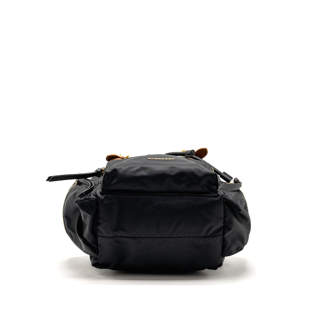 Burberry Medium Rucksack Backpack Nylon Black/Caramel GHW