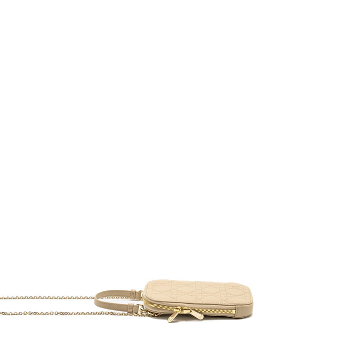 Top quality Dior Lady Top quality Dior Call'in Top quality Dior Phone Holder Cannage Lambskin Beige