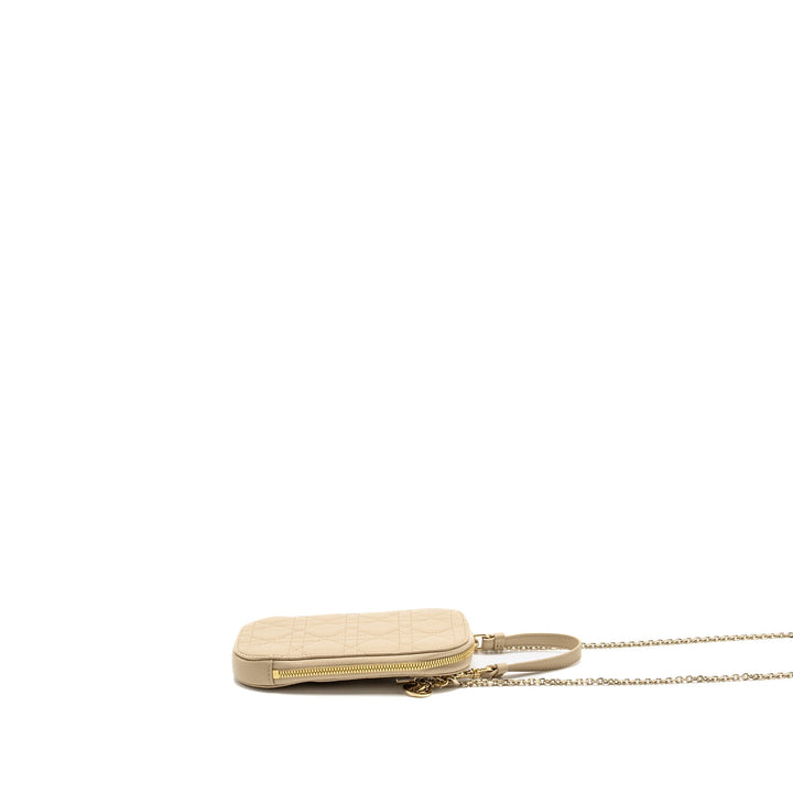 Top quality Dior Lady Top quality Dior Call'in Top quality Dior Phone Holder Cannage Lambskin Beige