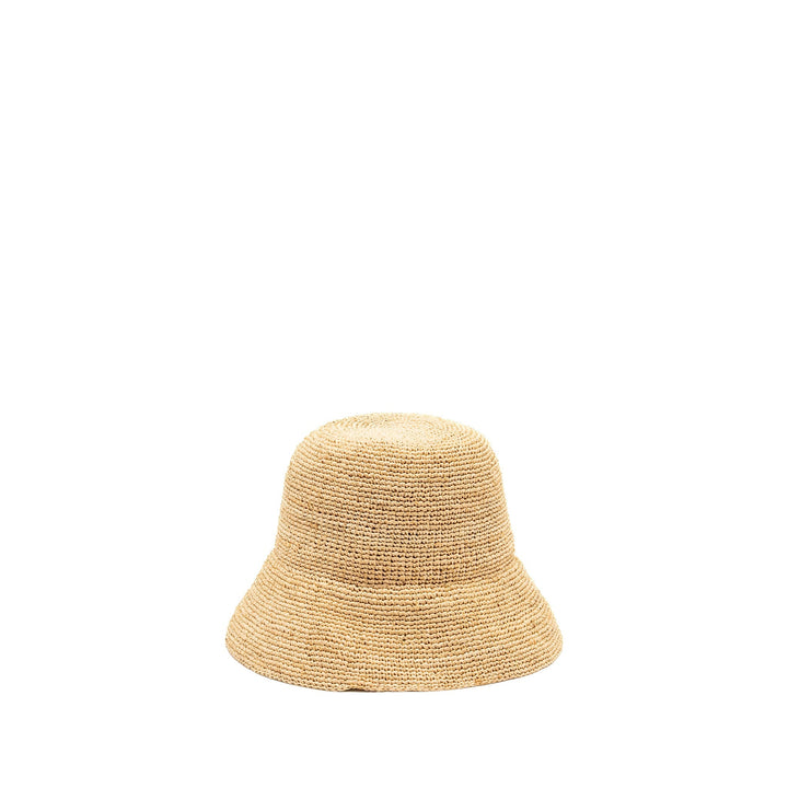 Top Quality Celine Size S Triomphe Bucket Hat In Raffia Natural/Black