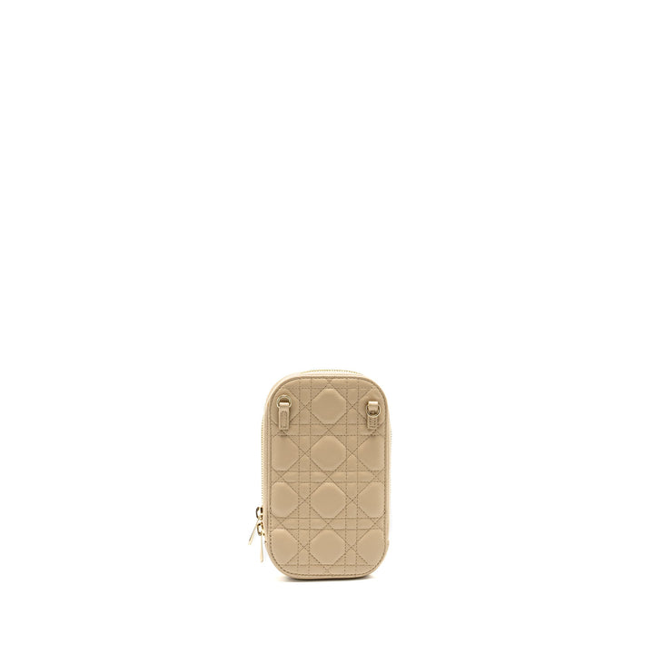 Top quality Dior Lady Top quality Dior Call'in Top quality Dior Phone Holder Cannage Lambskin Beige