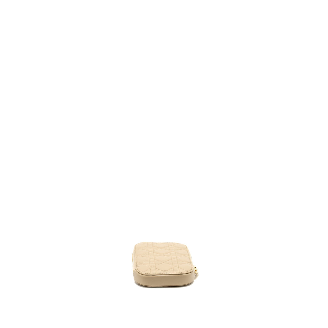 Top quality Dior Lady Top quality Dior Call'in Top quality Dior Phone Holder Cannage Lambskin Beige