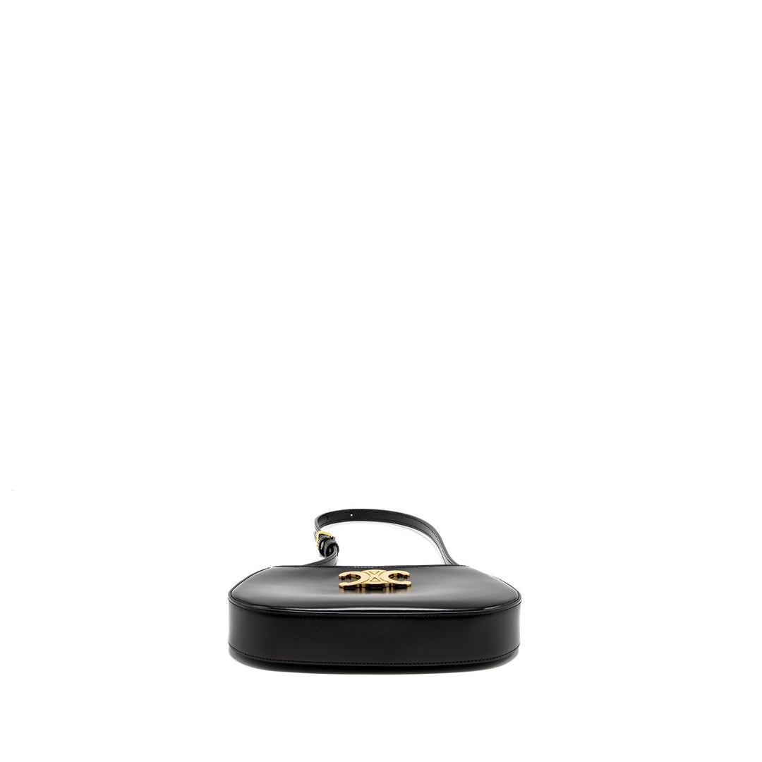 Celine Medium Tilly Chic Shoulder Bag Shiny Calfskin Black