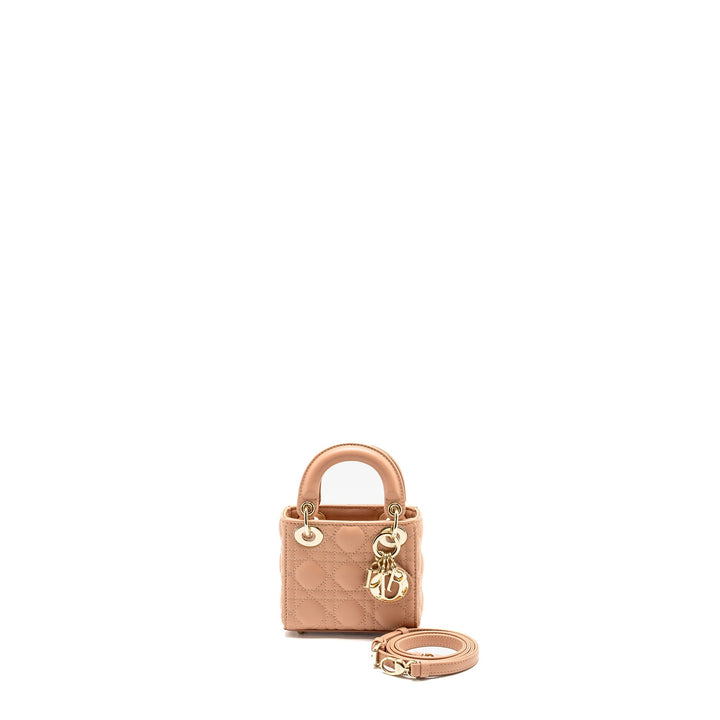 Top quality Dior Lady Top quality Dior Micro Bag Cannage Lambskin Rose Des Vents
