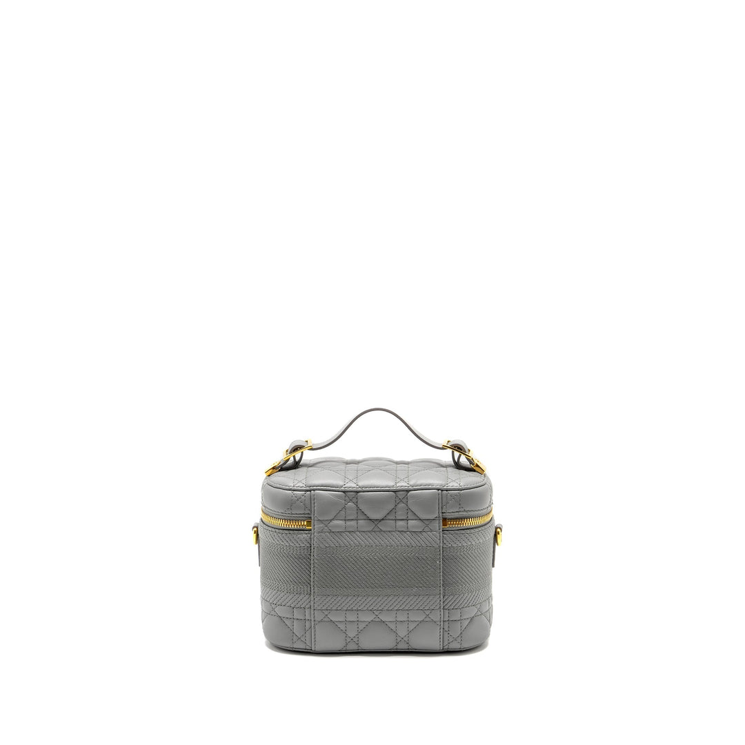 Top quality Dior Small Top quality Diortravel Vanity Case Cannage Lambskin Grey
