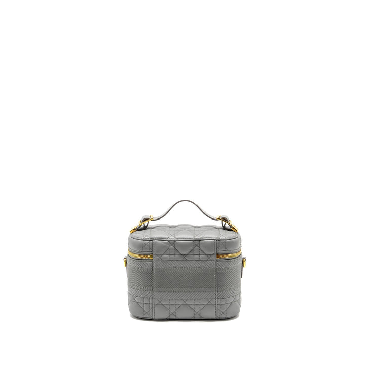 Top quality Dior Small Top quality Diortravel Vanity Case Cannage Lambskin Grey