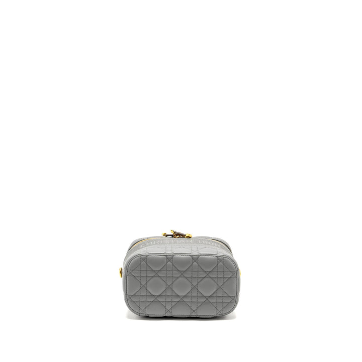Top quality Dior Small Top quality Diortravel Vanity Case Cannage Lambskin Grey