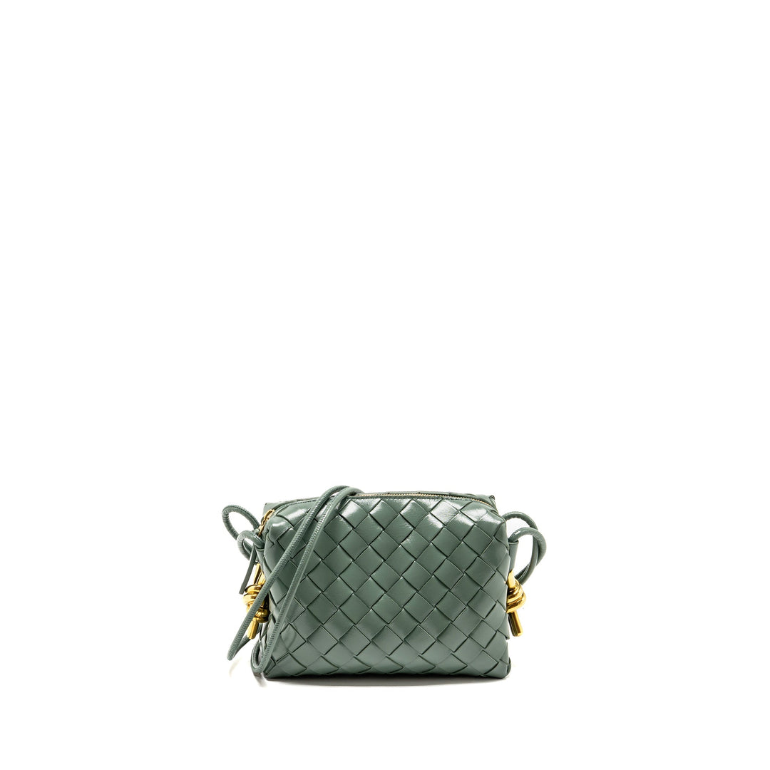 Bottega veneta Mini Loop Bag Metal Knots Calfskin Green GHW