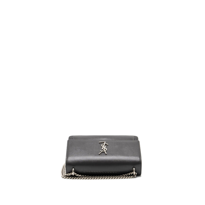 Saint Laurent Medium Sunset Chain Bag Calfskin Dark Grey Ruthenium Hardware