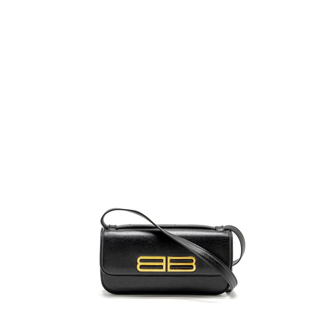 Top Quality Balenciaga Gossip Shoulder Bag Calfskin Black GHW