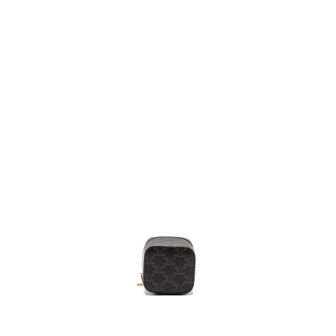 Top Quality Celine Mini Vanity Case Triomphe Canvas/Calfskin Tan