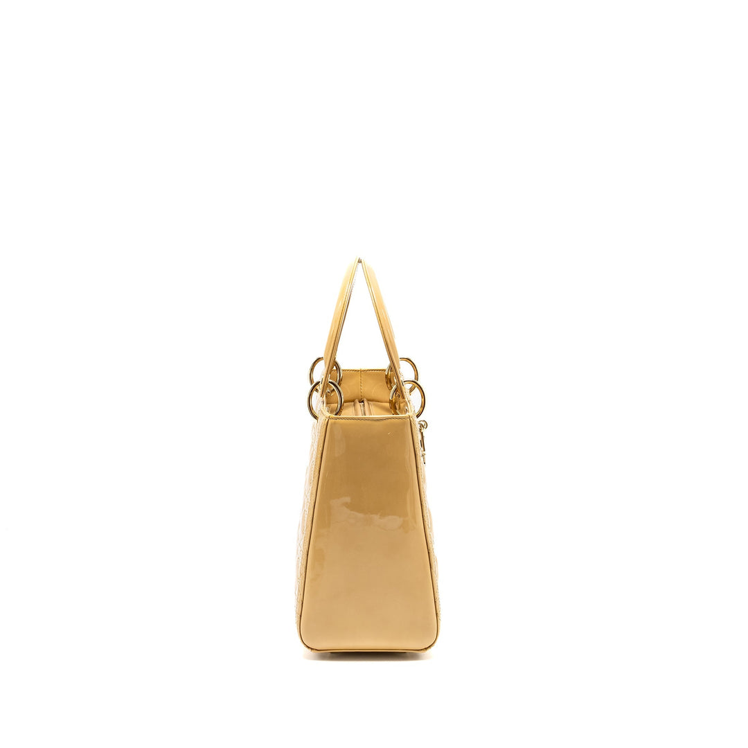 Top quality Dior Medium Lady Top quality Dior Patent Beige