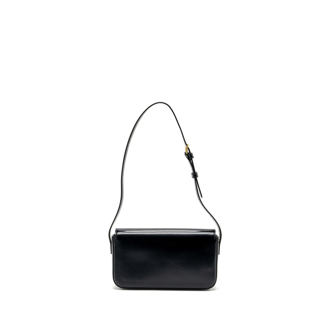 Top Quality Celine Triomphe Shoulder bag shiny calfskin black