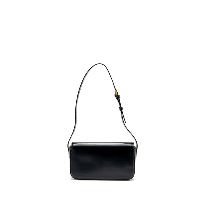 Top Quality Celine Triomphe Shoulder bag shiny calfskin black