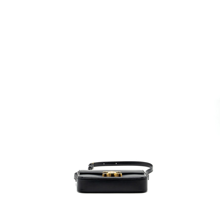 Top Quality Celine Triomphe Shoulder bag shiny calfskin black