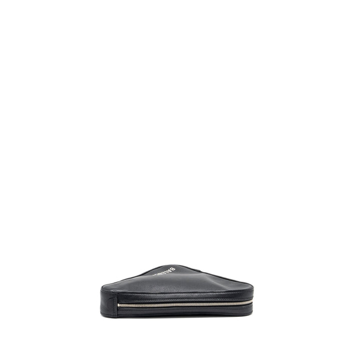 Top Quality Balenciaga triangle zip clutch calfskin black SHW