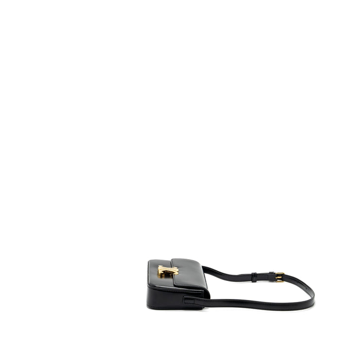 Top Quality Celine Triomphe Shoulder bag shiny calfskin black