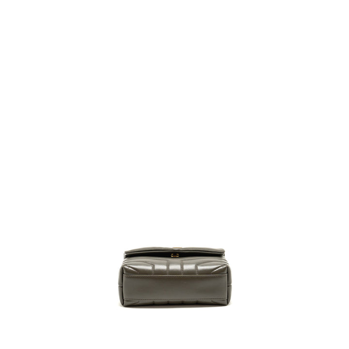 Saint Laurent/YSL Mini Toy Loulou Strap Bag Calfskin Dark Green GHW