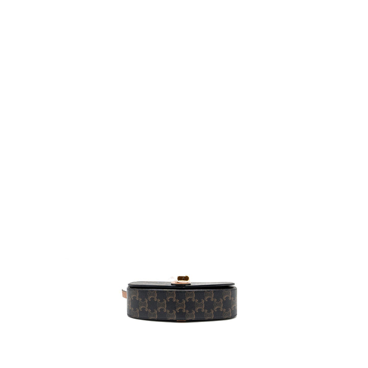 Celine Clutch on Strap Tabou in Triomphe canvas / calfskin tan