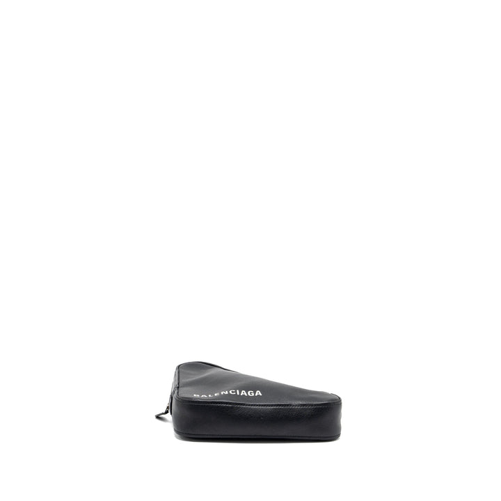 Top Quality Balenciaga triangle zip clutch calfskin black SHW