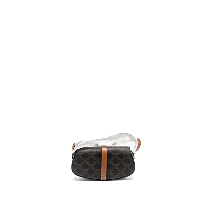 Celine Clutch on Strap Tabou in Triomphe canvas / calfskin tan