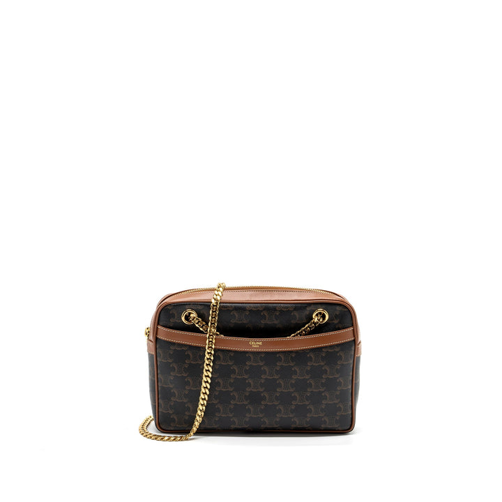 Celine patapans bag triomphe canvas/Leather brown