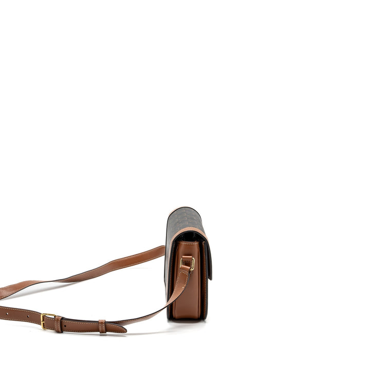 Celine Classic triomphe bag canvas / calfskin tan