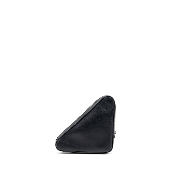Top Quality Balenciaga triangle zip clutch calfskin black SHW