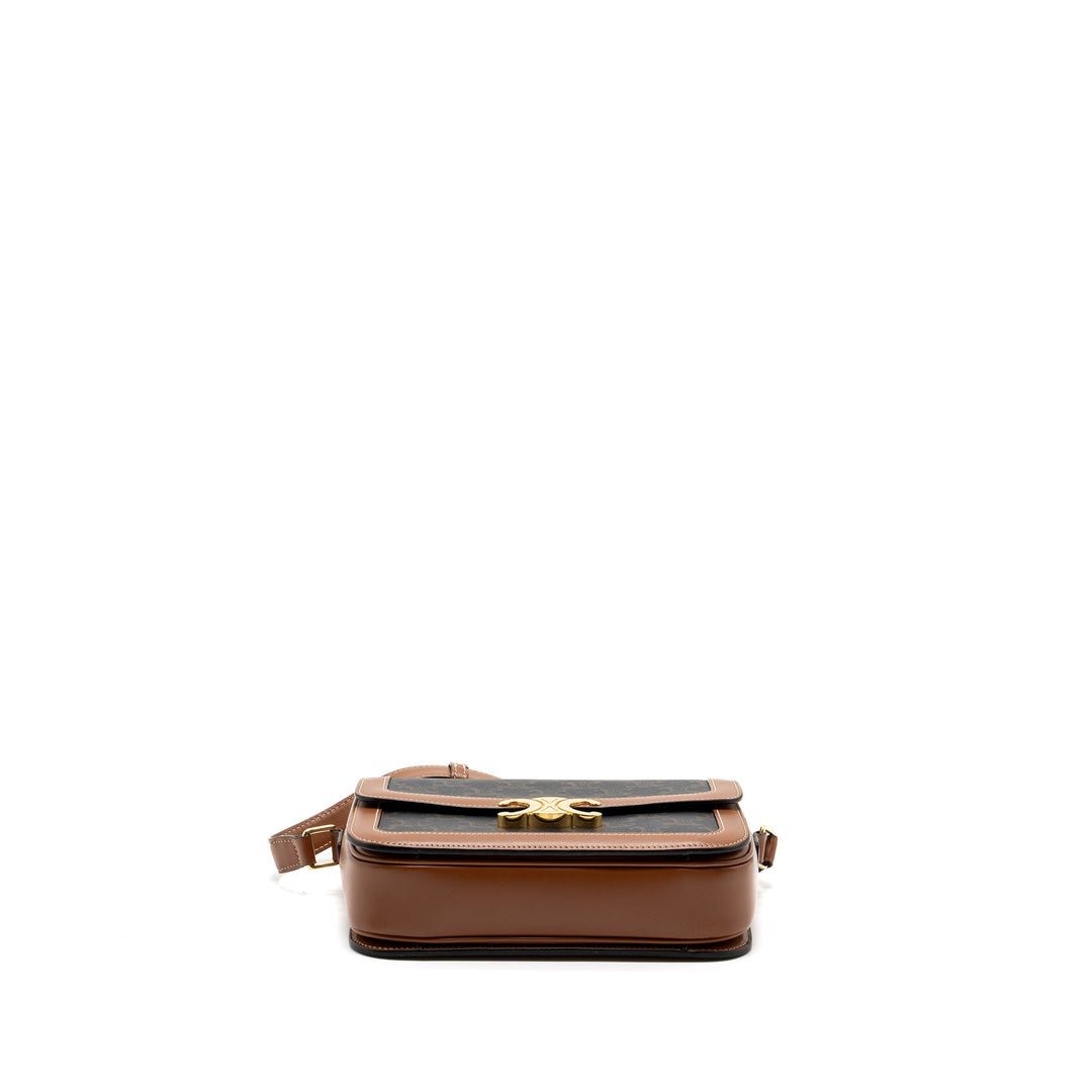 Celine Classic triomphe bag canvas / calfskin tan