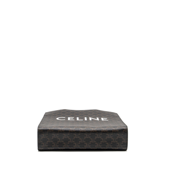 Top Quality Celine Vertical Cabas in Triomphe Canvas Black / Multicolour