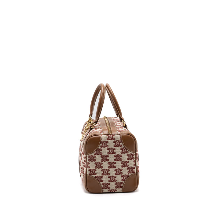 Top Quality Celine Small Boston Textile Triomphe Fox Red