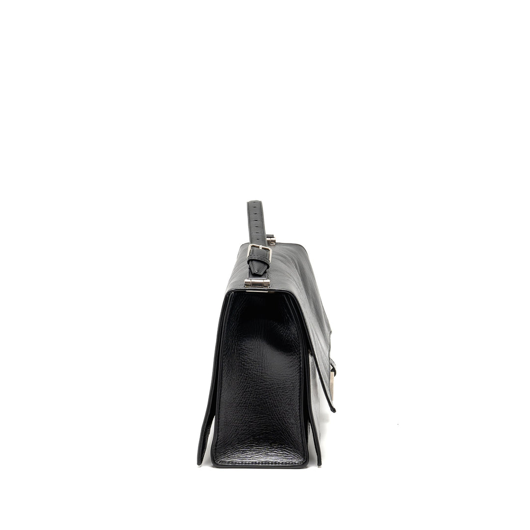 Top Quality Balenciaga Medium Crush Shoulder Bag Calfskin Leather Black SHW