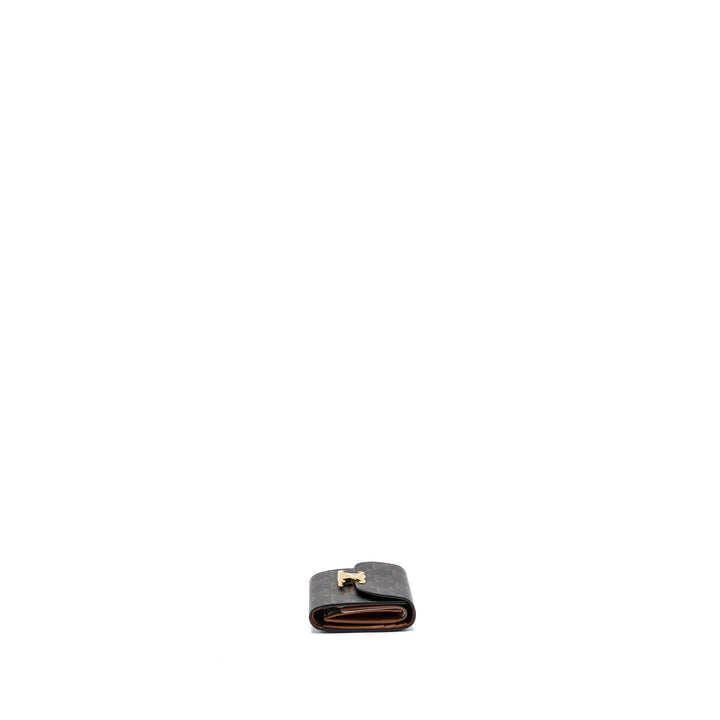 Top Quality Celine Small Triomphe Flap Wallet Canvas Tan