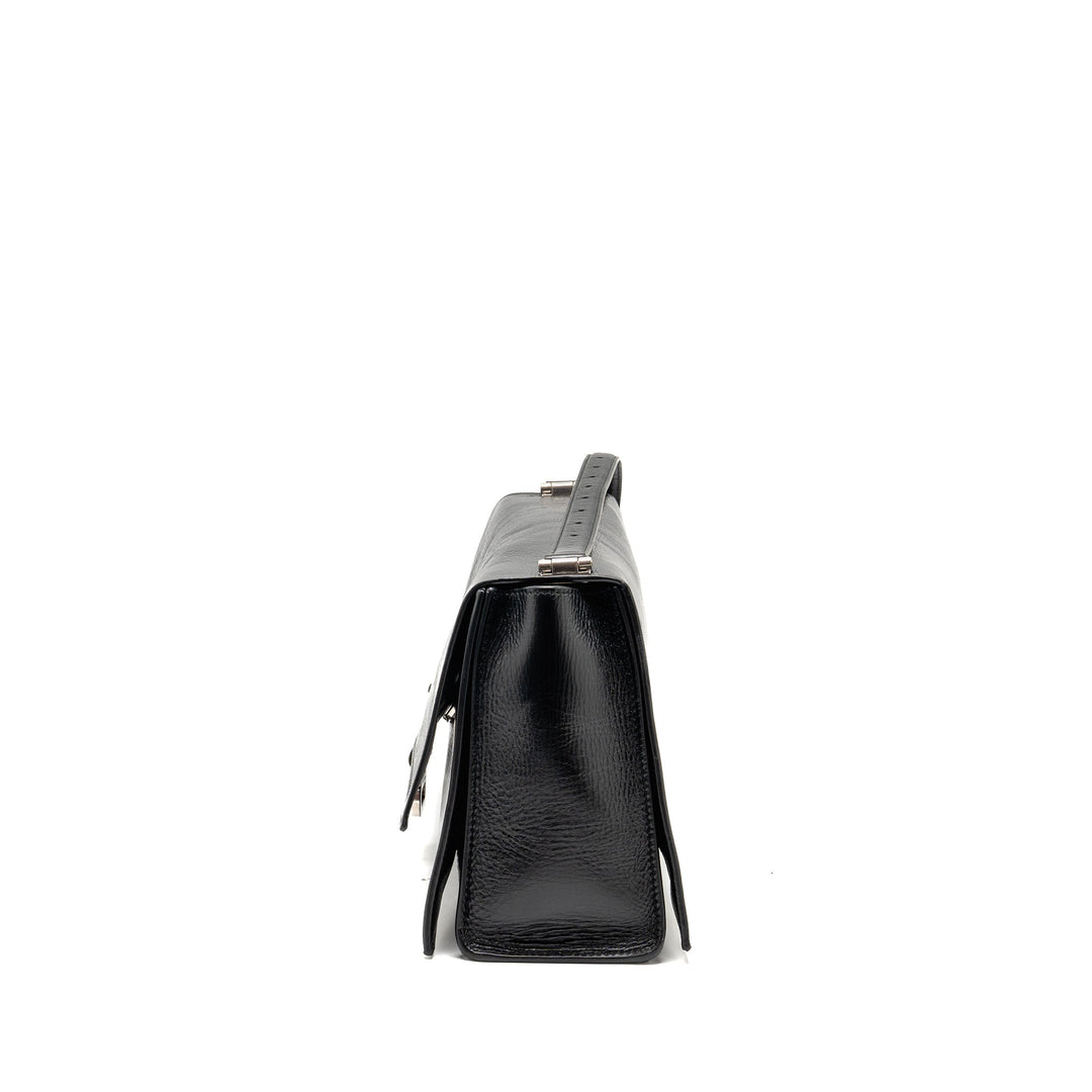 Top Quality Balenciaga Medium Crush Shoulder Bag Calfskin Leather Black SHW