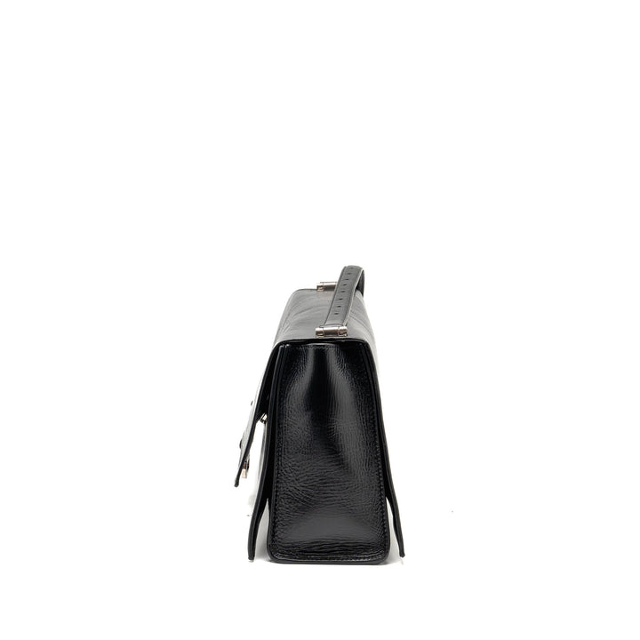 Top Quality Balenciaga Medium Crush Shoulder Bag Calfskin Leather Black SHW
