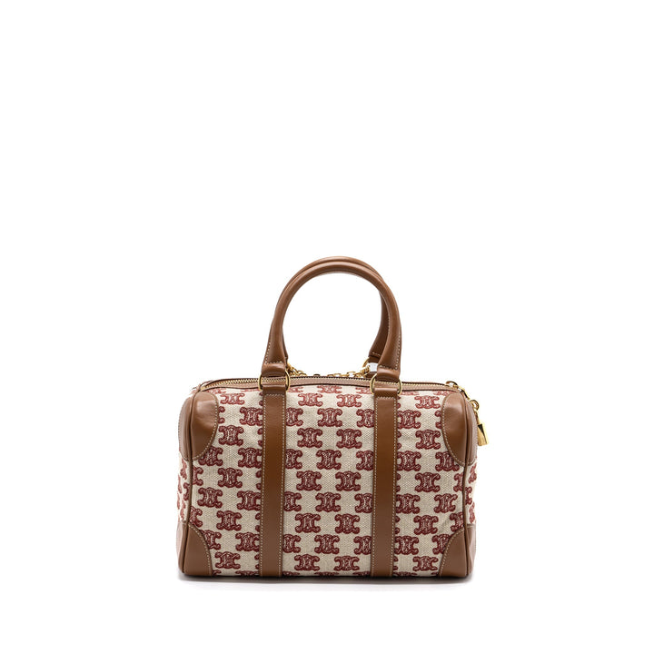 Top Quality Celine Small Boston Textile Triomphe Fox Red