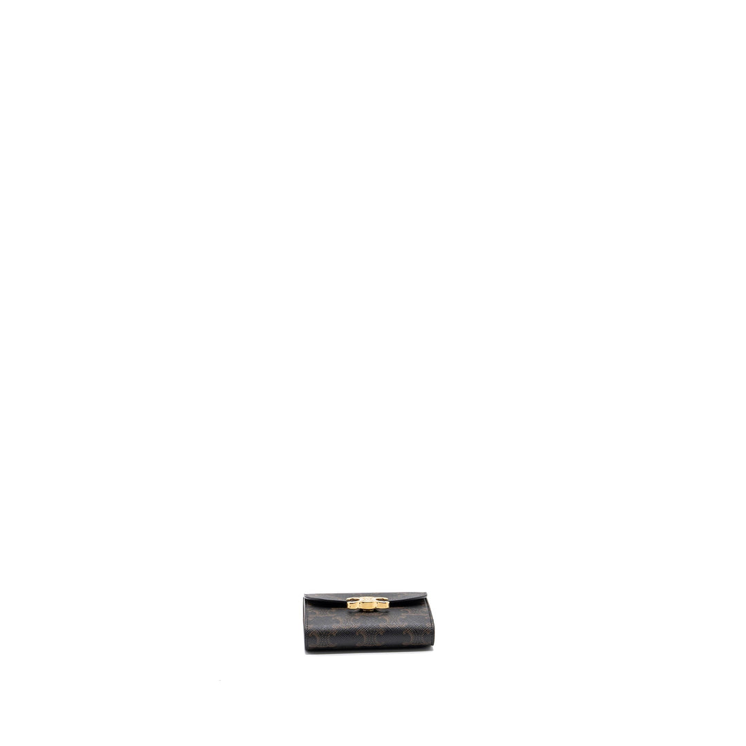 Top Quality Celine Small Triomphe Flap Wallet Canvas Tan