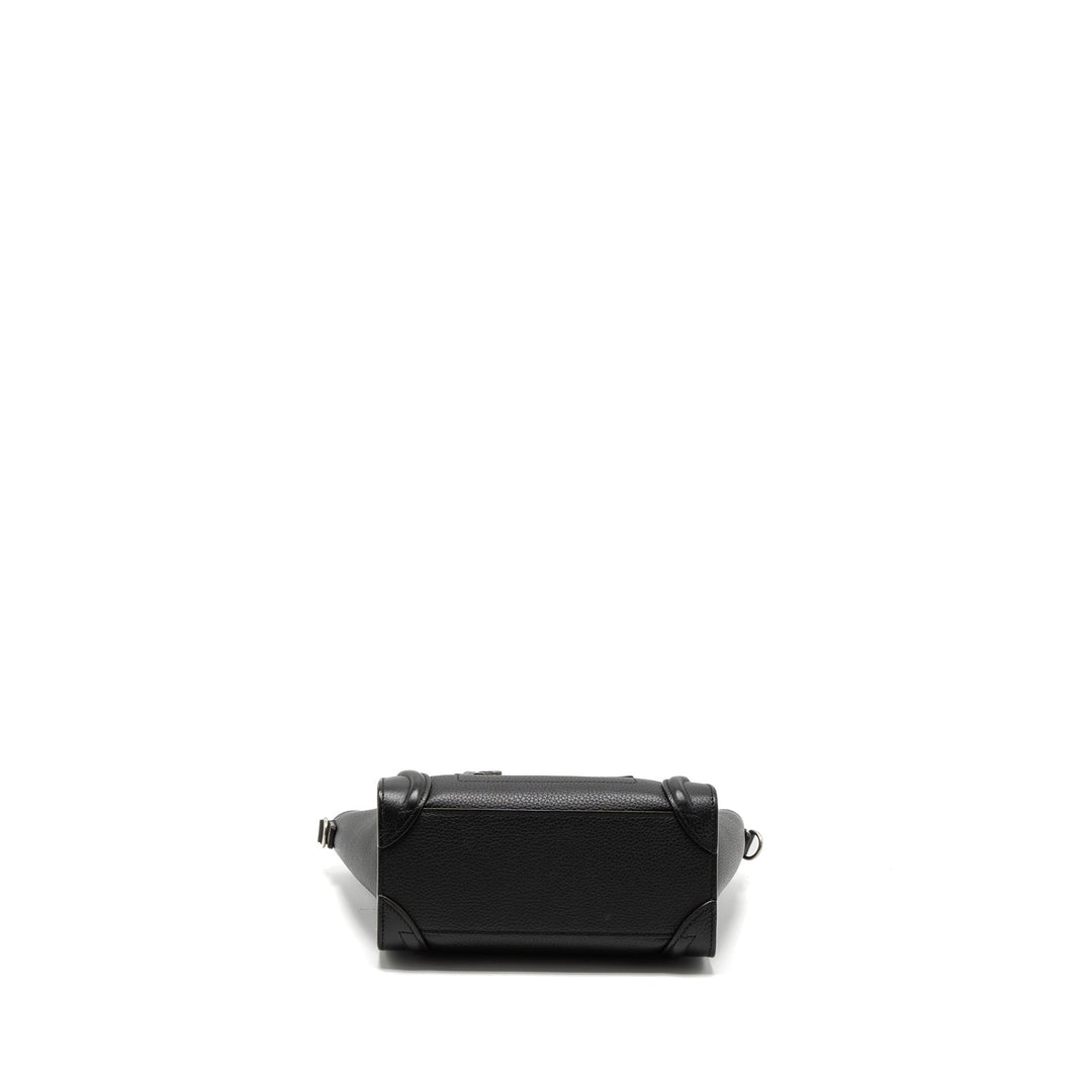 Celine Nano Luggage Bag Calfskin Black