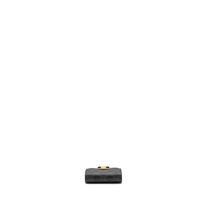 Top Quality Celine Small Triomphe Flap Wallet Canvas Tan