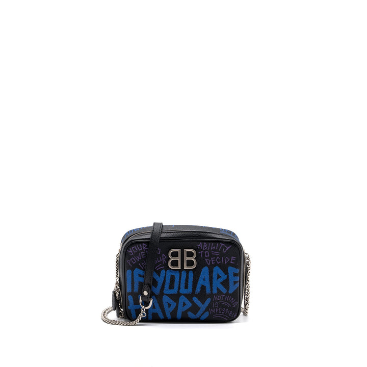 Top Quality Balenciaga BB Camera Bag leather Black/multicolour SHW