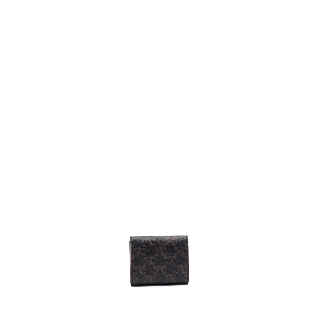 Top Quality Celine Small Triomphe Flap Wallet Canvas Tan