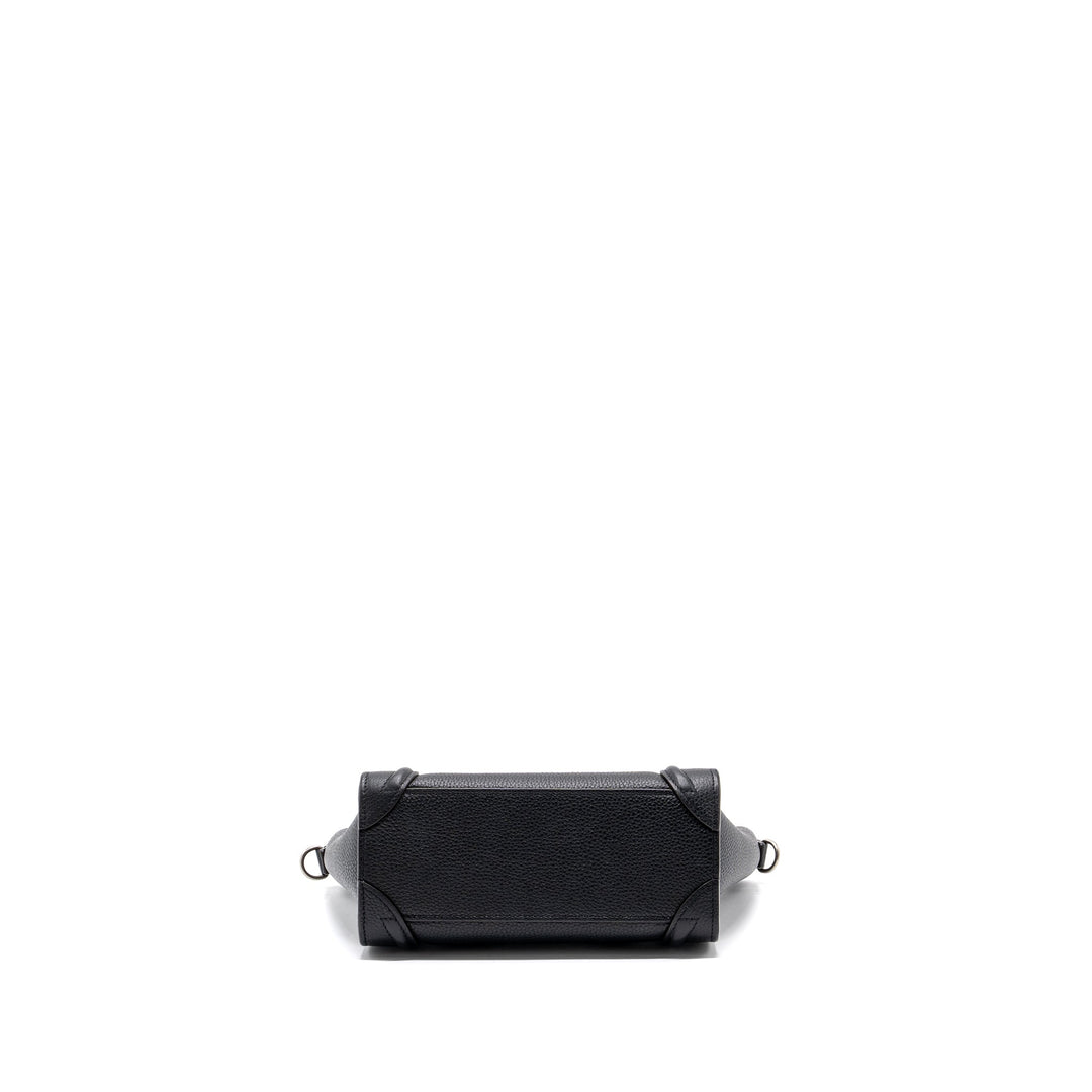 Celine Nano Luggage Bag Calfskin Black
