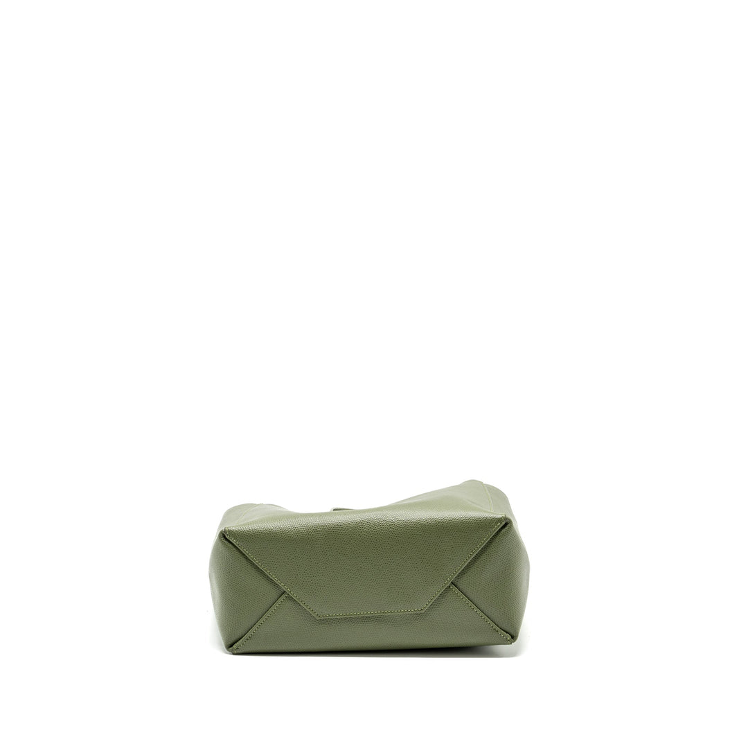 Top Quality Celine vertical cabas tote bag grained calfskin green