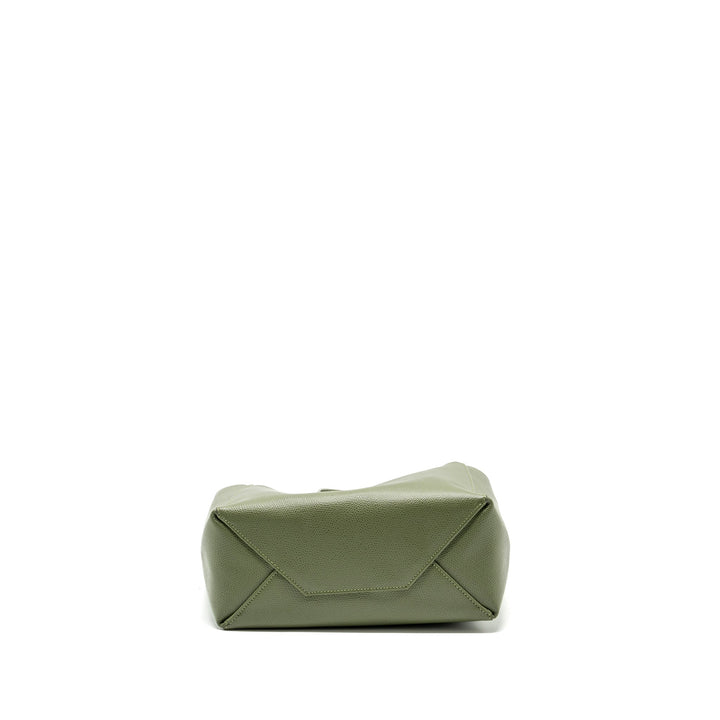 Top Quality Celine vertical cabas tote bag grained calfskin green