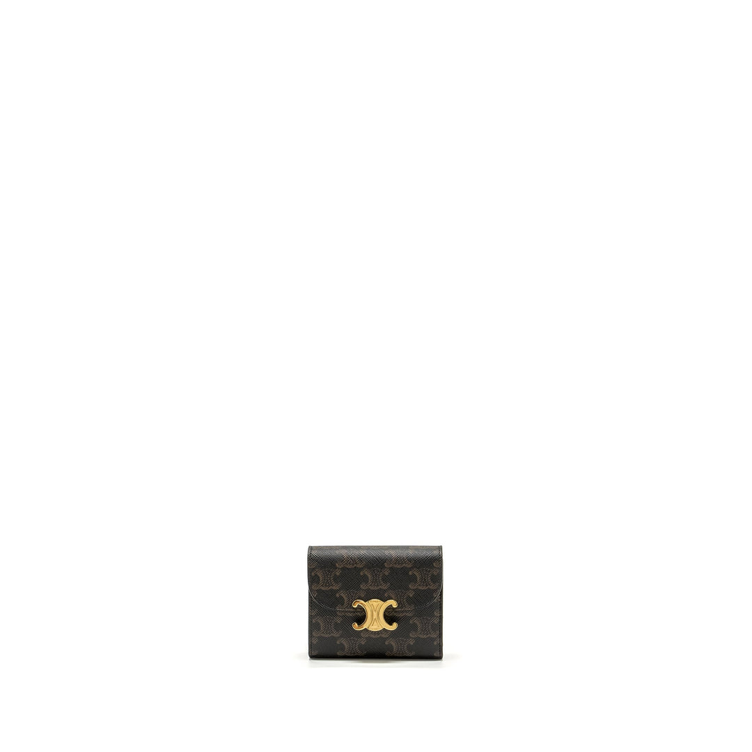 Top Quality Celine Small Triomphe Flap Wallet Canvas Tan