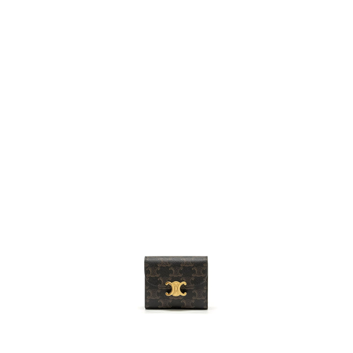 Top Quality Celine Small Triomphe Flap Wallet Canvas Tan