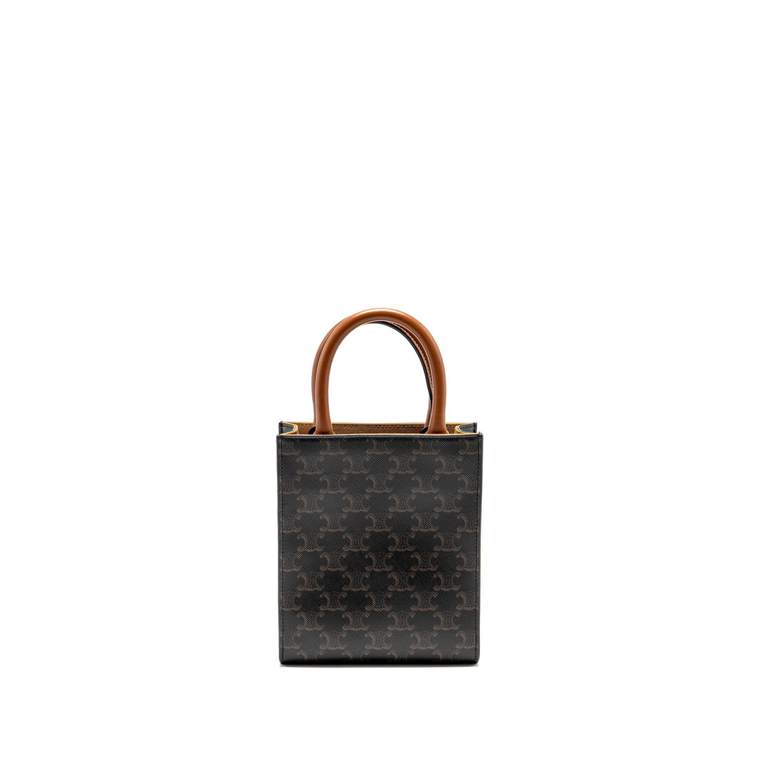 Celine Mini Vertical Cabas Triomphe Canvas Brown / Multicolour