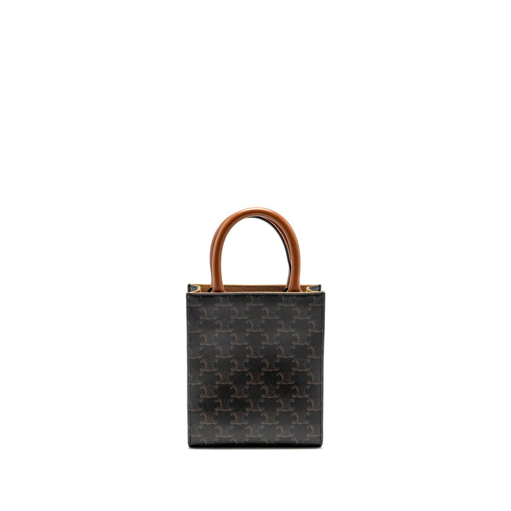 Celine Mini Vertical Cabas Triomphe Canvas Brown / Multicolour