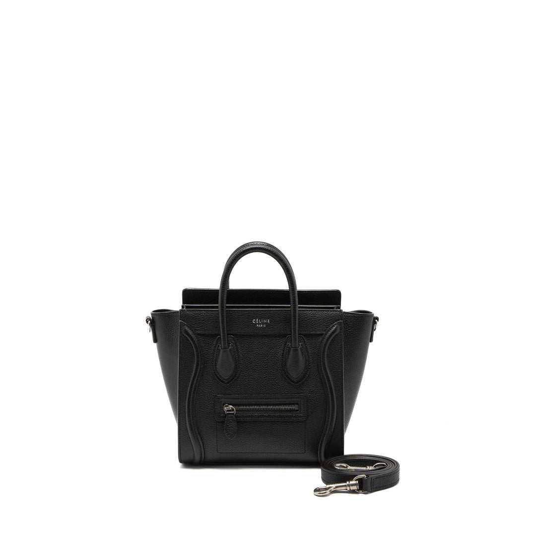 Celine Nano Luggage Bag Calfskin Black