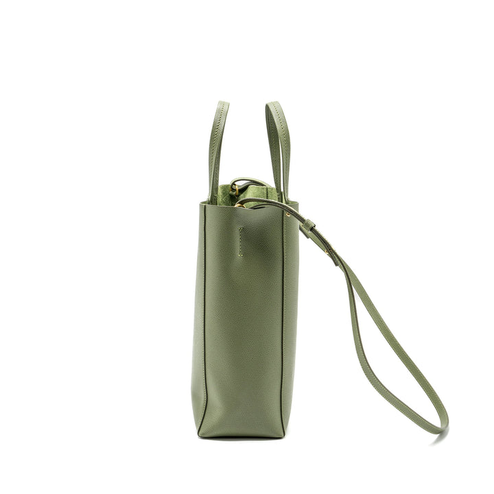 Top Quality Celine vertical cabas tote bag grained calfskin green